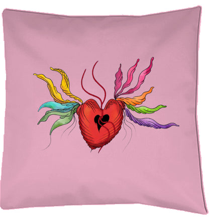 Heart Rainbow Floral Dekokissen | J’LŶA