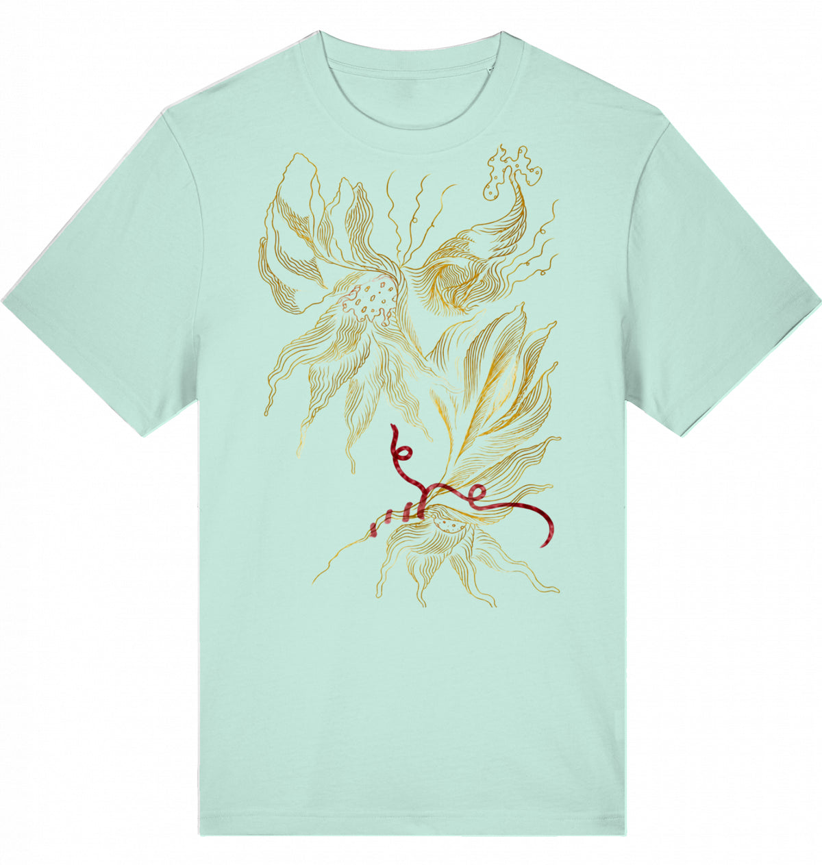 Golden Floral Outlines Relaxed Unisex-T-Shirt | J'LŶA