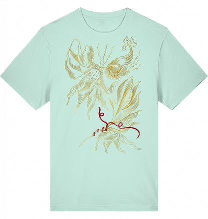 Golden Floral Outlines Relaxed Unisex-T-Shirt | J'LŶA
