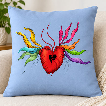 Heart Rainbow Floral Dekokissen | J’LŶA