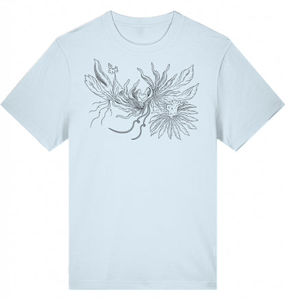 Heart Floral Thread Relaxed Unisex T-Shirt | J'LŶA