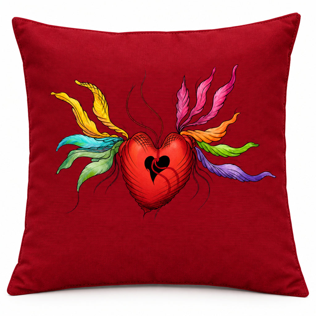 Heart Rainbow Floral Dekokissen | J’LŶA
