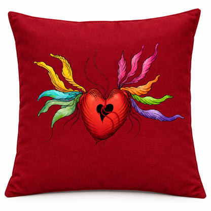 Heart Rainbow Floral Dekokissen | J’LŶA