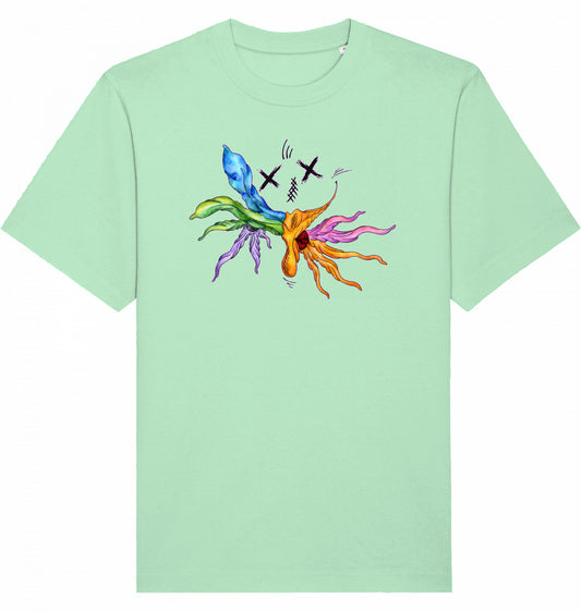 XX Joker Lip Floral Colourful Heavyweight Unisex T-Shirt | J'LŶA