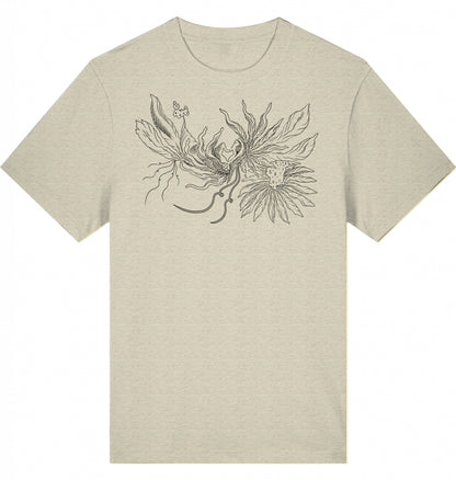 Heart Floral Thread Relaxed Unisex T-Shirt | J'LŶA