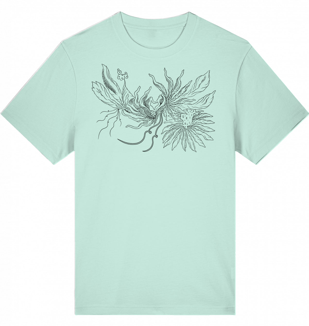 Heart Floral Thread Relaxed Unisex T-Shirt | J'LŶA