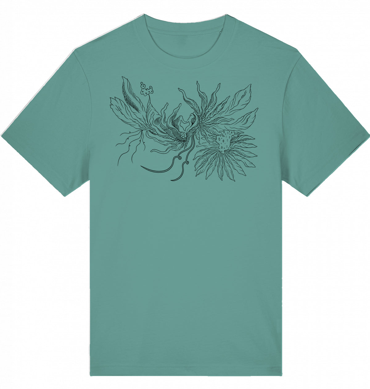 Heart Floral Thread Relaxed Unisex T-Shirt | J'LŶA