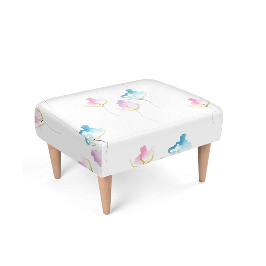 Luxurious J’LYA Polsterhocker with cushioned seat and beech wood legs, stylish footstool for living spaces