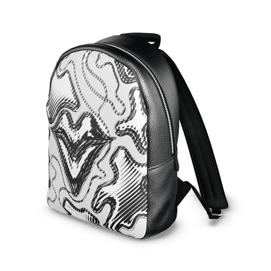 Designer Leder-Rucksack Abstract Wave Ink | J'LŶA Art & Fashion