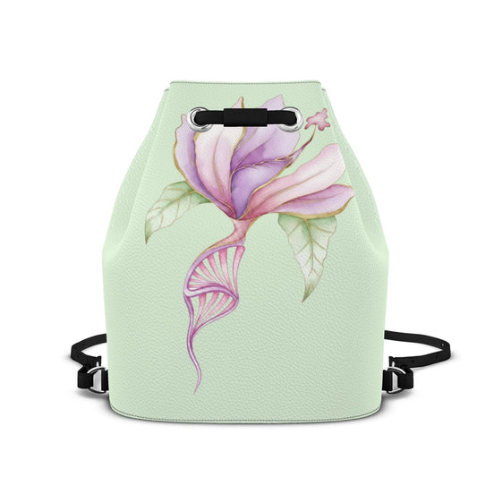 Designer Leder-Rucksack mit Kordelzug Mermaid Bloom | J'LŶA Art & Fashion