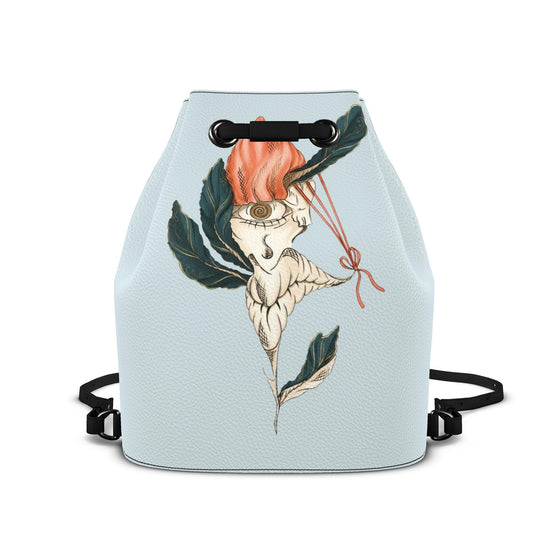 Designer Leder-Rucksack mit Kordelzug Mystic Shell Spirit | J'LŶA Art & Fashion