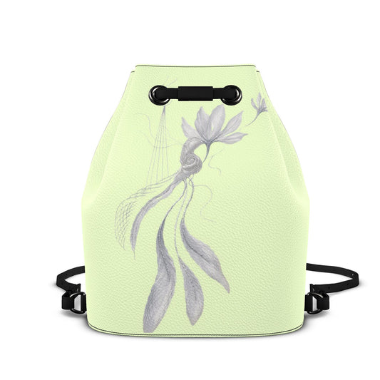 Designer Leder-Rucksack mit Kordelzug Dream Catcher Sage | J'LŶA Art & Fashion