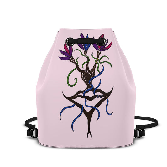 Leder-Rucksack mit Kordelzug