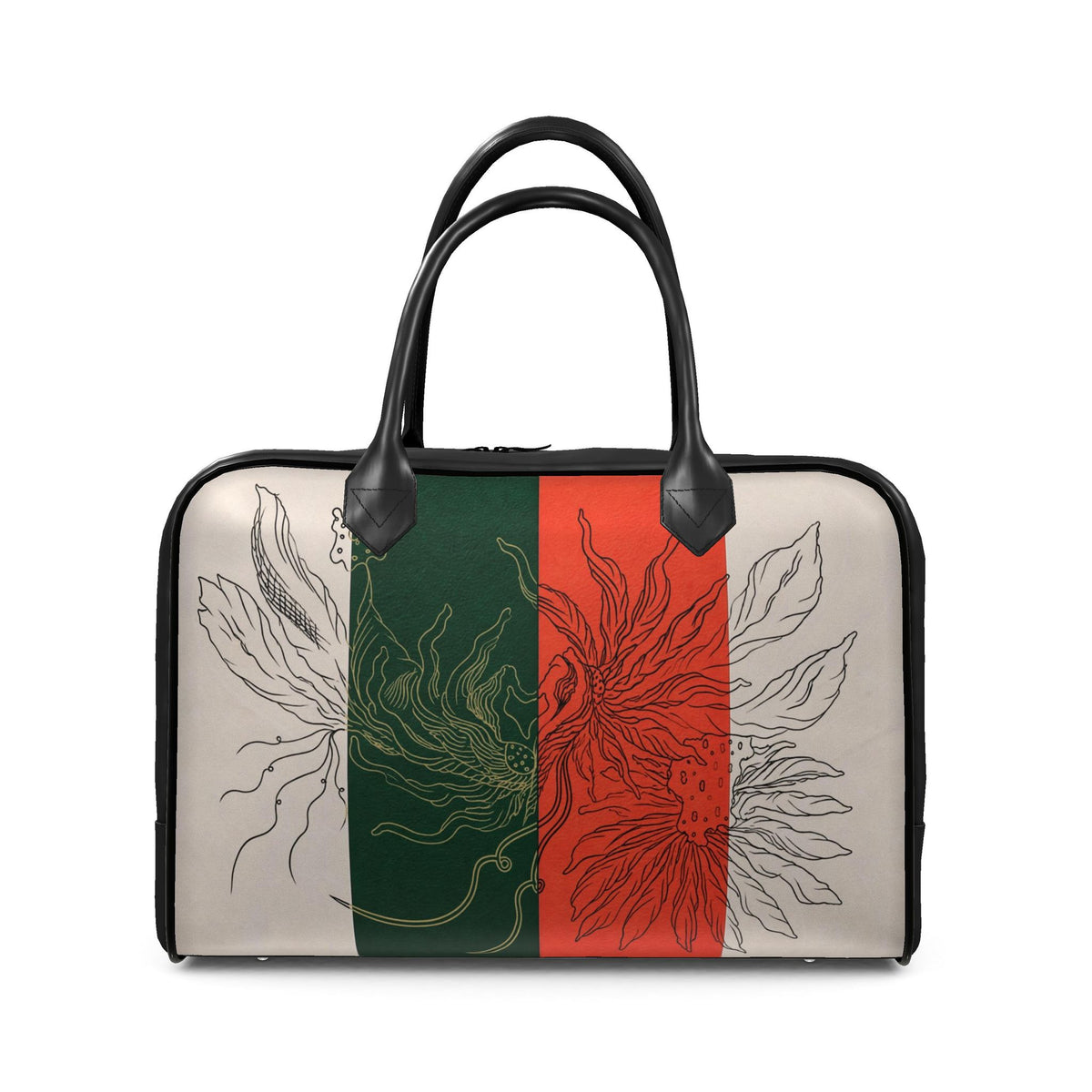 Floral Outlines BLACK&GOLD – Reisetasche | J'LŶA