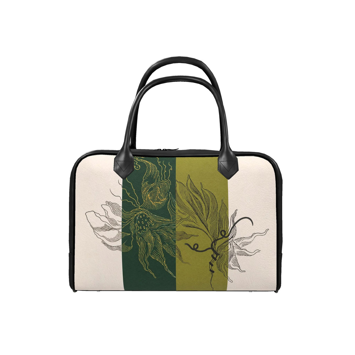 Floral Black&Gold Outlines – Reisetasche | J'LŶA