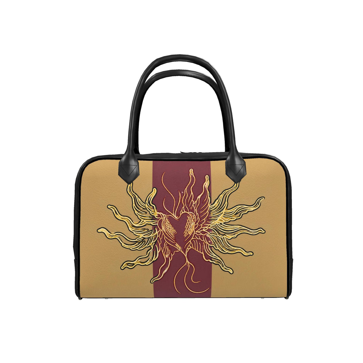 Floral Golden Black Travel Bag | J'LŶA