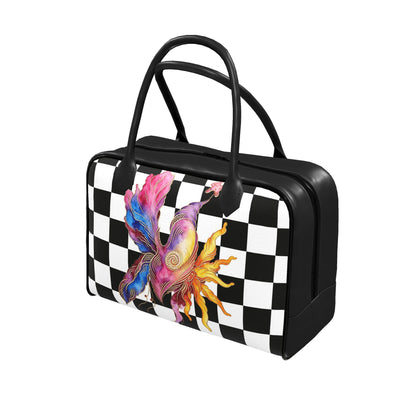 Reisetasche Black&White Floral Spiral | J'LŶA