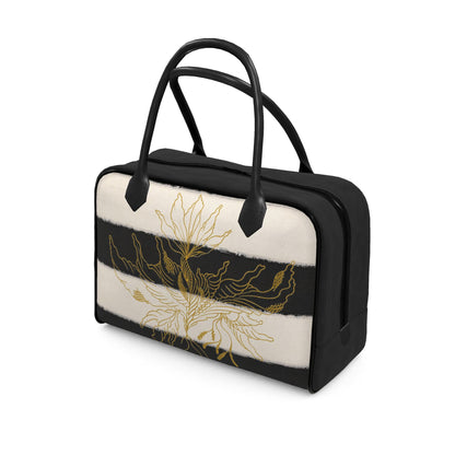 Black & White Golden Floral Designer-Reisetasche | J'LŶA