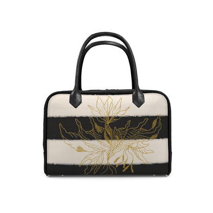 Black & White Golden Floral Designer-Reisetasche | J'LŶA