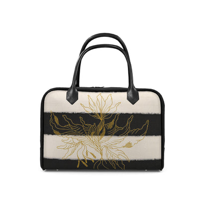 Black & White Golden Floral Designer-Reisetasche | J'LŶA