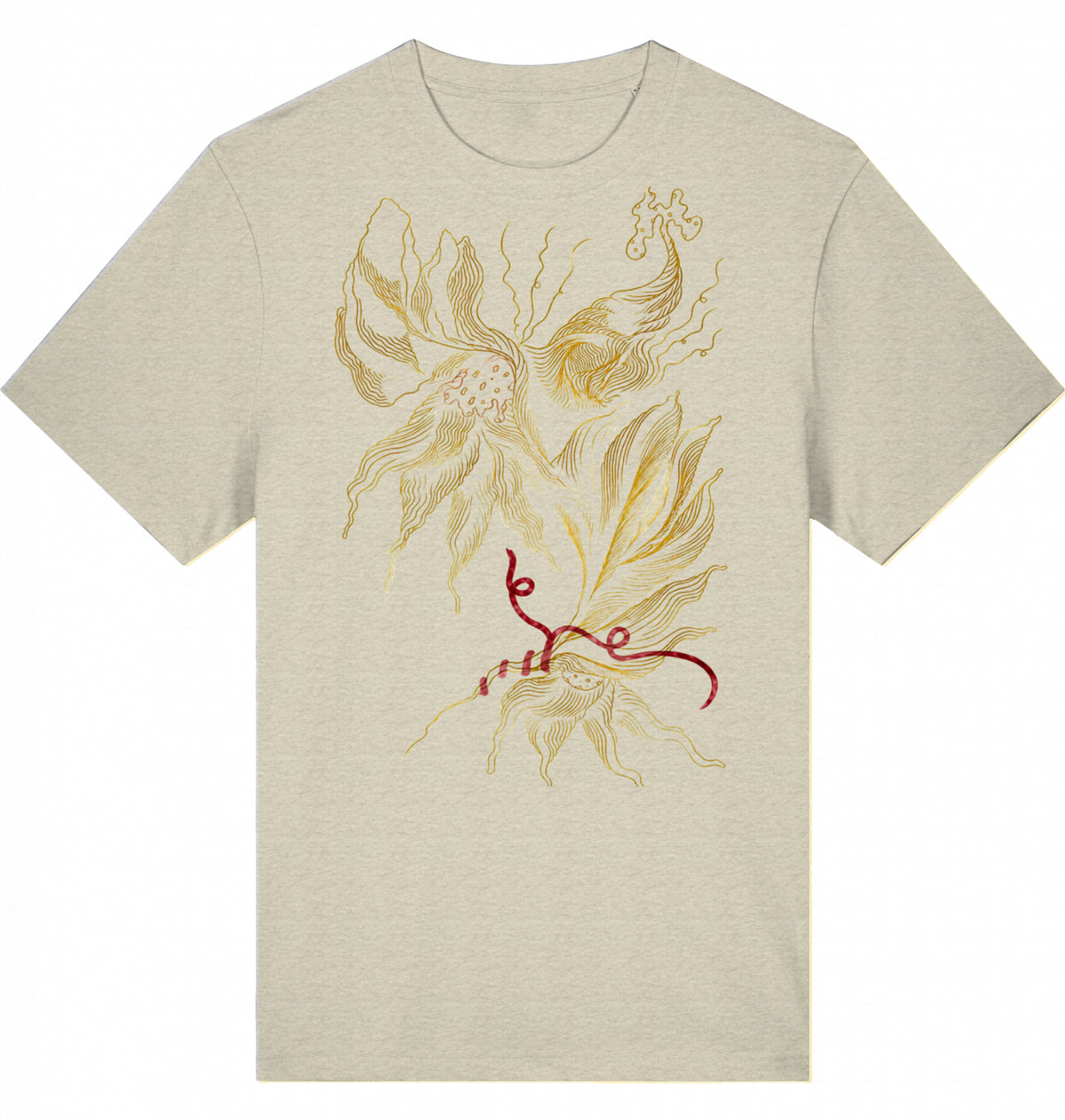 Golden Floral Outlines Relaxed Unisex-T-Shirt | J'LŶA