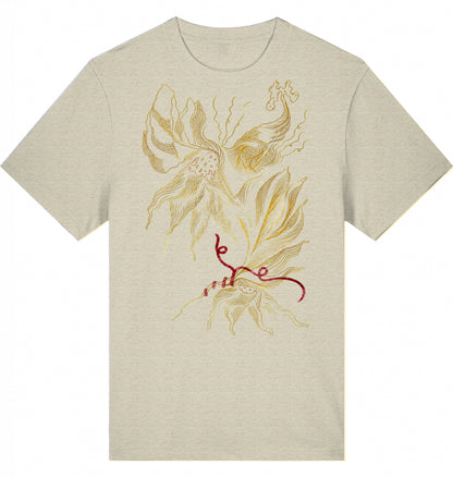 Golden Floral Outlines Relaxed Unisex-T-Shirt | J'LŶA
