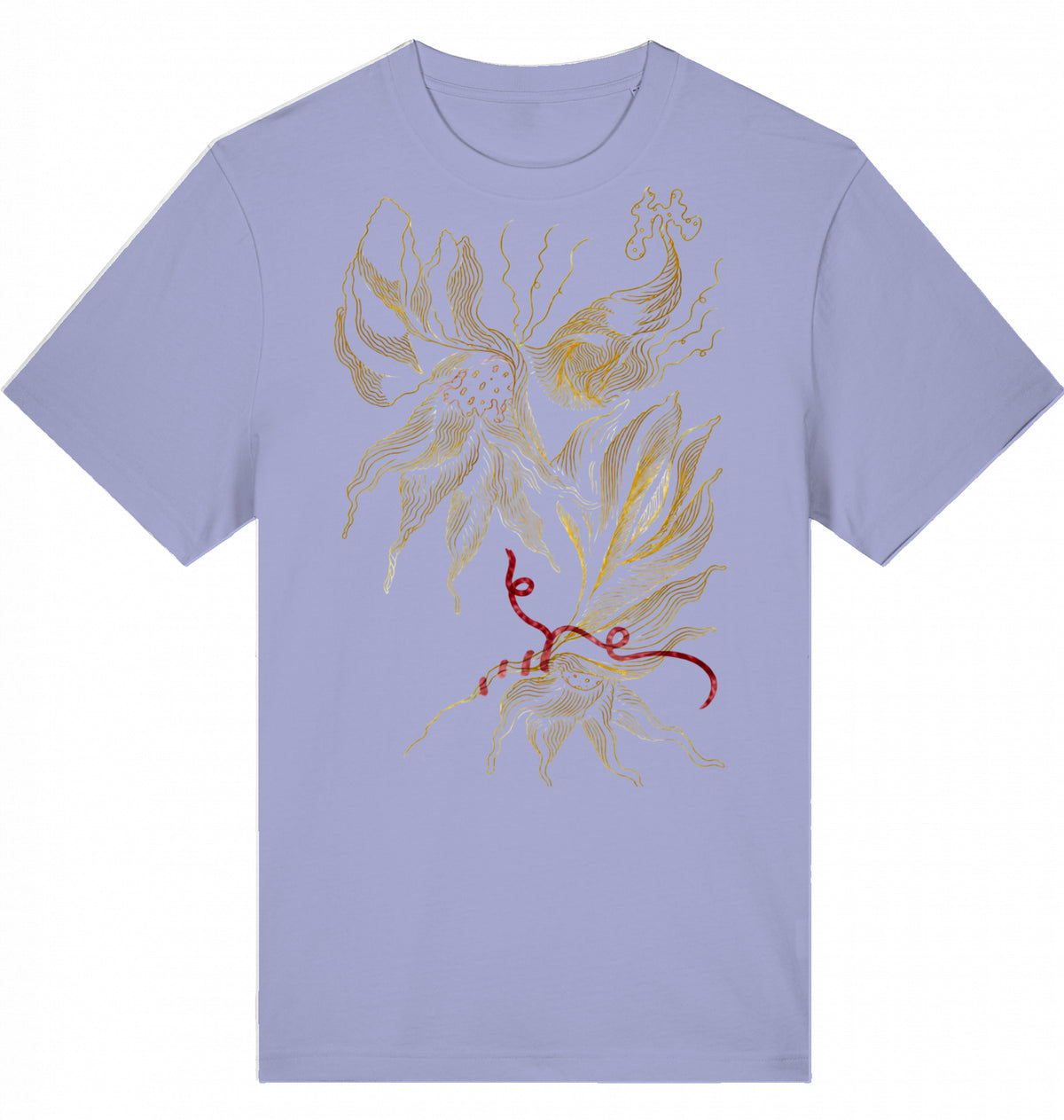 Golden Floral Outlines Relaxed Unisex-T-Shirt | J'LŶA