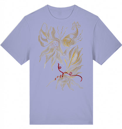 Golden Floral Outlines Relaxed Unisex-T-Shirt | J'LŶA