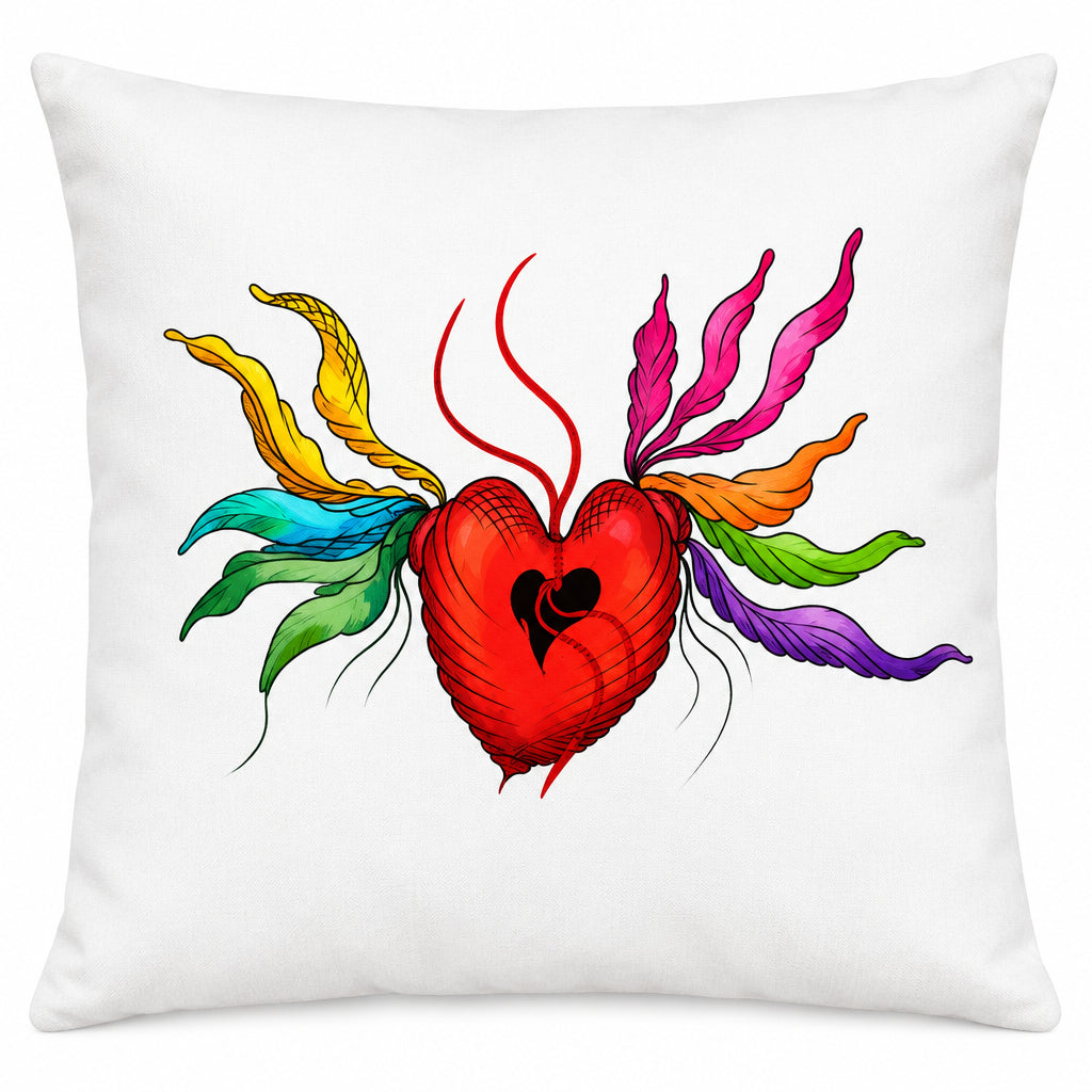 Heart Rainbow Floral Dekokissen | J’LŶA