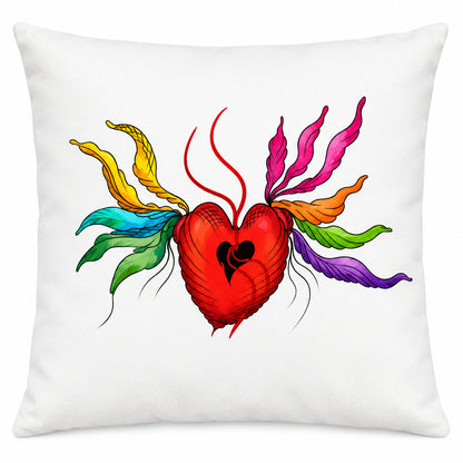 Heart Rainbow Floral Dekokissen | J’LŶA