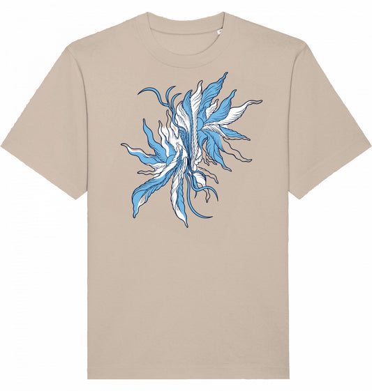 Blu Floral Heavy T-Shirt aus Bio-Baumwolle