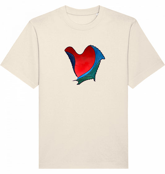Heart Red Heavyweight Unisex T-Shirt aus Bio-Baumwolle | J'LŶA