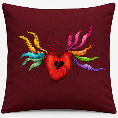 Heart Rainbow Floral Dekokissen | J’LŶA