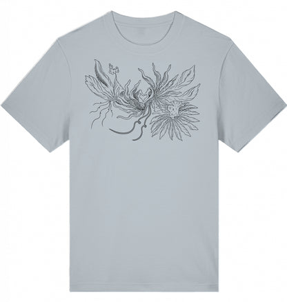 Heart Floral Thread Relaxed Unisex T-Shirt | J'LŶA