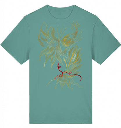 Golden Floral Outlines Relaxed Unisex-T-Shirt | J'LŶA