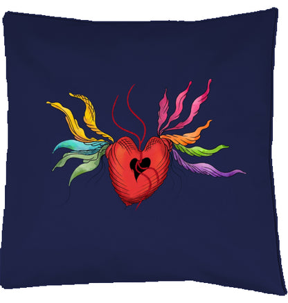 Heart Rainbow Floral Dekokissen | J’LŶA