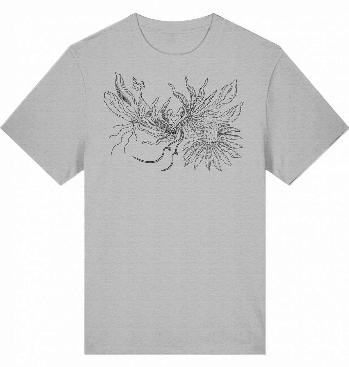 Heart Floral Thread Relaxed Unisex T-Shirt | J'LŶA