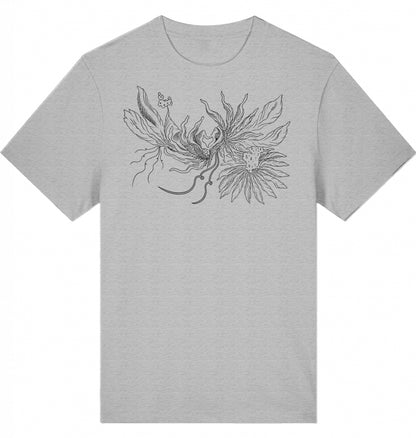 Heart Floral Thread Relaxed Unisex T-Shirt | J'LŶA