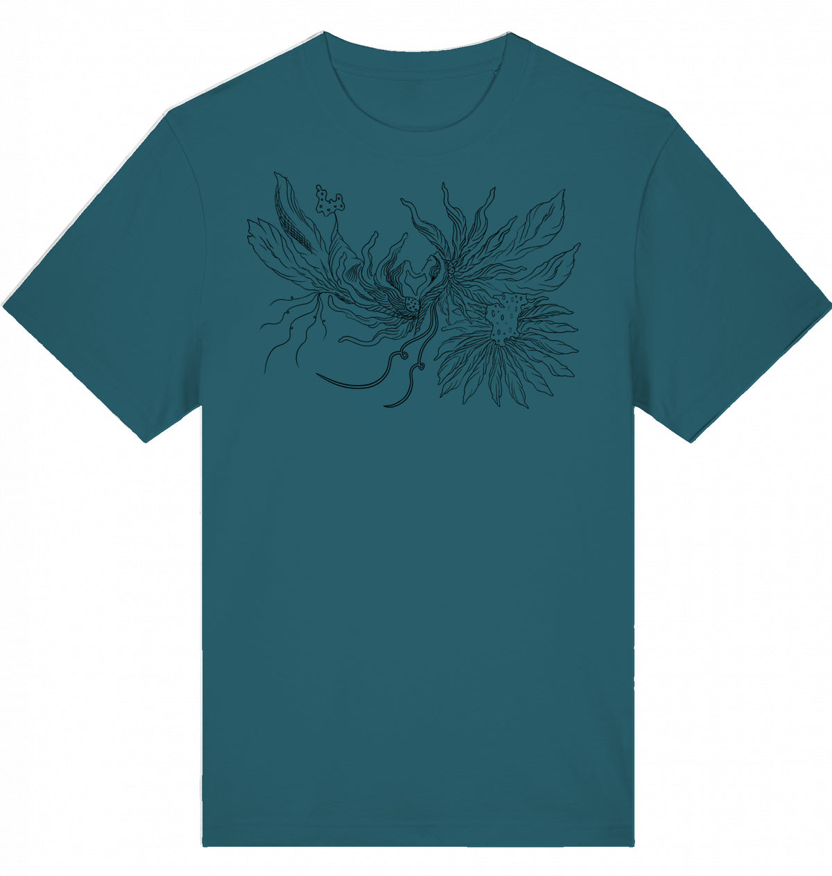 Heart Floral Thread Relaxed Unisex T-Shirt | J'LŶA