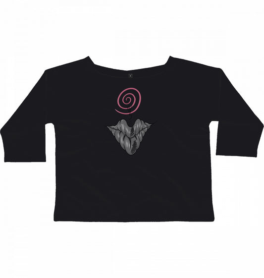 Pink Spiral Lips Damen-French-Terry-Shirt