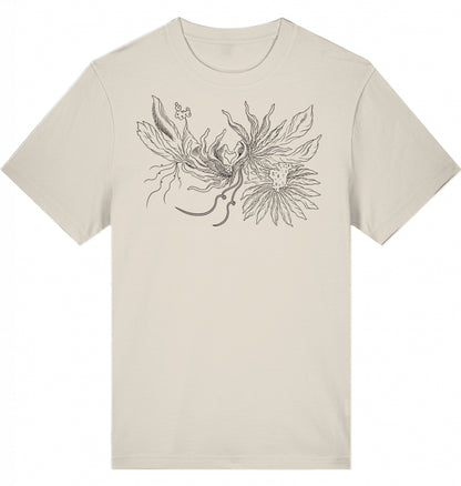 Heart Floral Thread Relaxed Unisex T-Shirt | J'LŶA