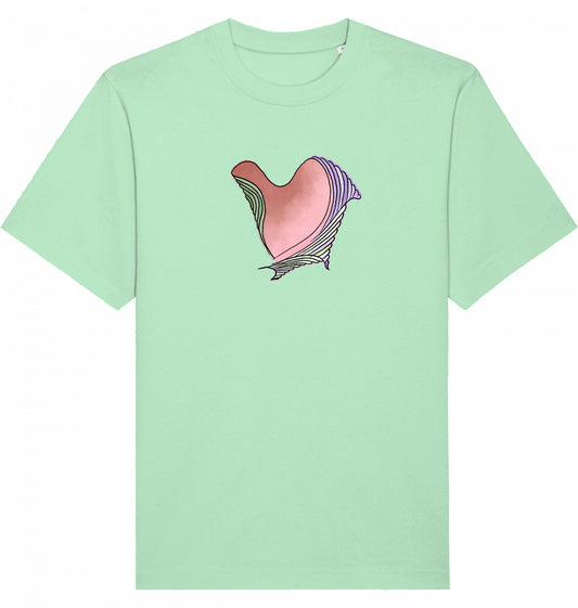 Heart Pink Heavyweight Unisex T-Shirt aus Bio-Baumwolle | J'LŶA