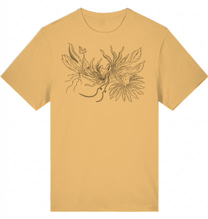Heart Floral Thread Relaxed Unisex T-Shirt | J'LŶA