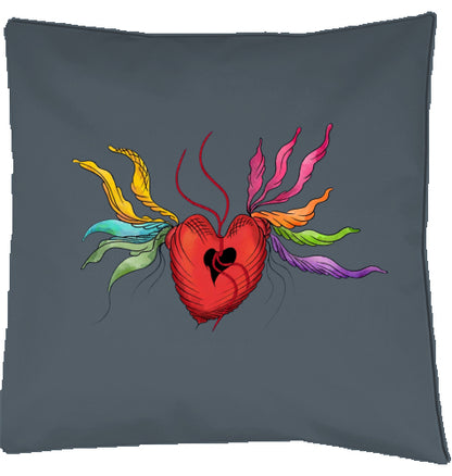 Heart Rainbow Floral Dekokissen | J’LŶA