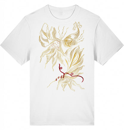 Golden Floral Outlines Relaxed Unisex-T-Shirt | J'LŶA