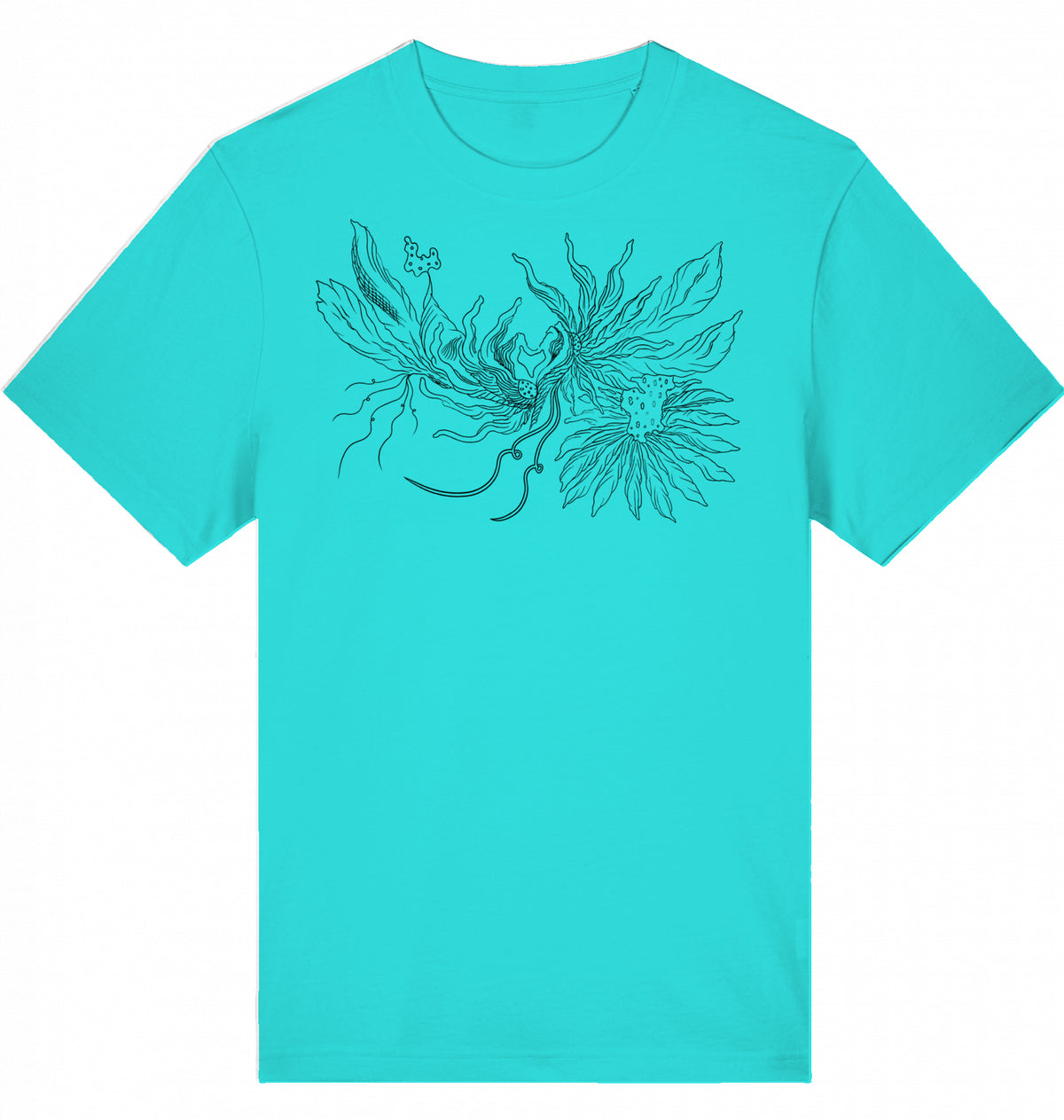 Heart Floral Thread Relaxed Unisex T-Shirt | J'LŶA