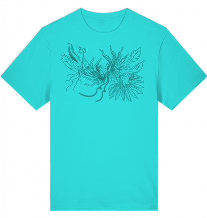 Heart Floral Thread Relaxed Unisex T-Shirt | J'LŶA