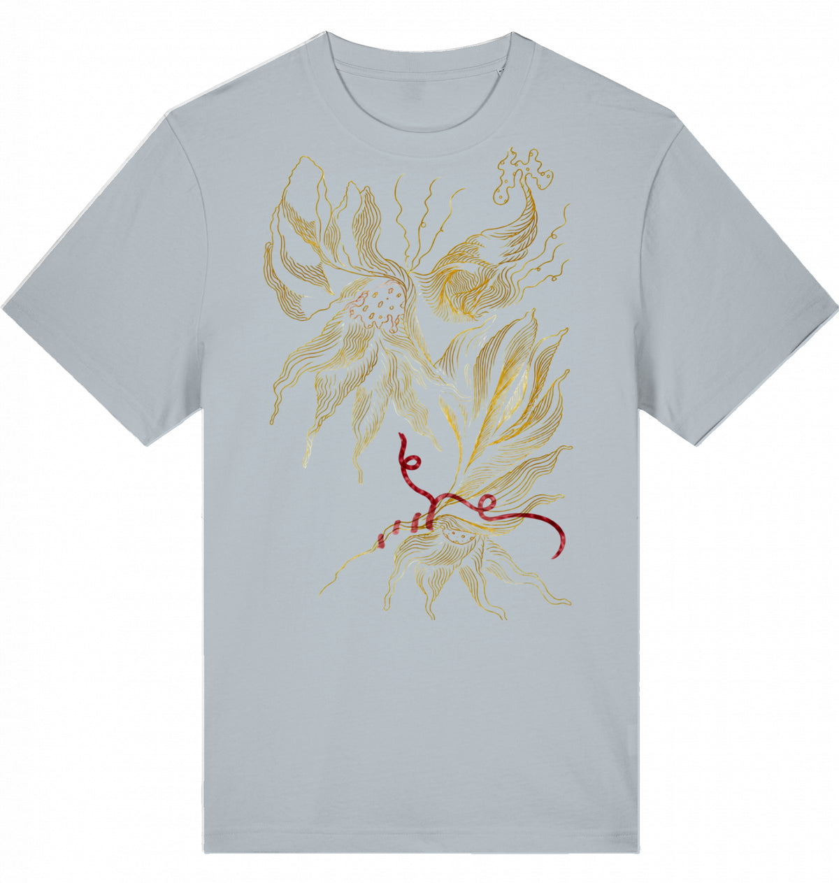 Golden Floral Outlines Relaxed Unisex-T-Shirt | J'LŶA