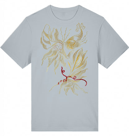 Golden Floral Outlines Relaxed Unisex-T-Shirt | J'LŶA