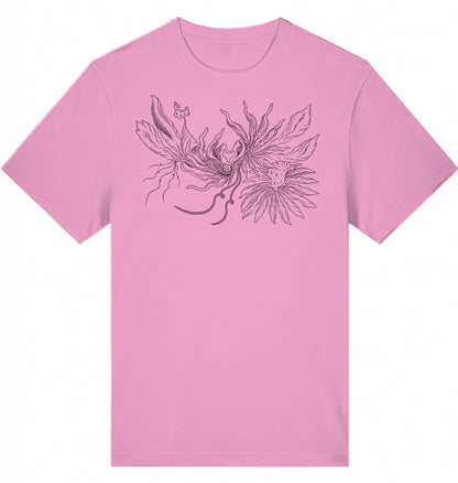 Heart Floral Thread Relaxed Unisex T-Shirt | J'LŶA
